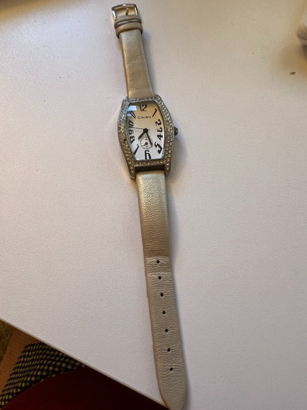 Cardini Women’s Watch – Japan Quartz – Stone Bezel – Lambskin Strap